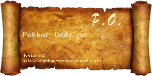 Pekker Oxána névjegykártya
